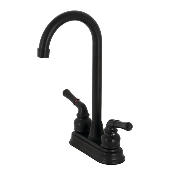 Kingston Brass KB490 Two-Handle 4-Inch Centerset Bar Faucet, Matte Black KB490